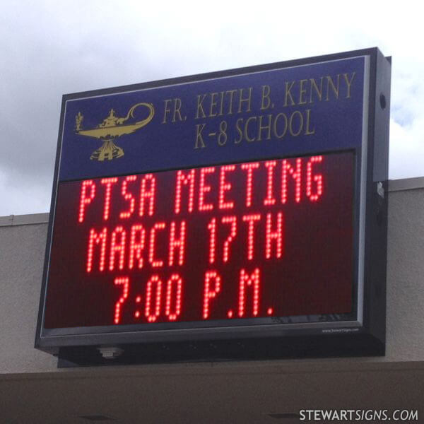 School Sign for Father Keith B Kenny Elementary School