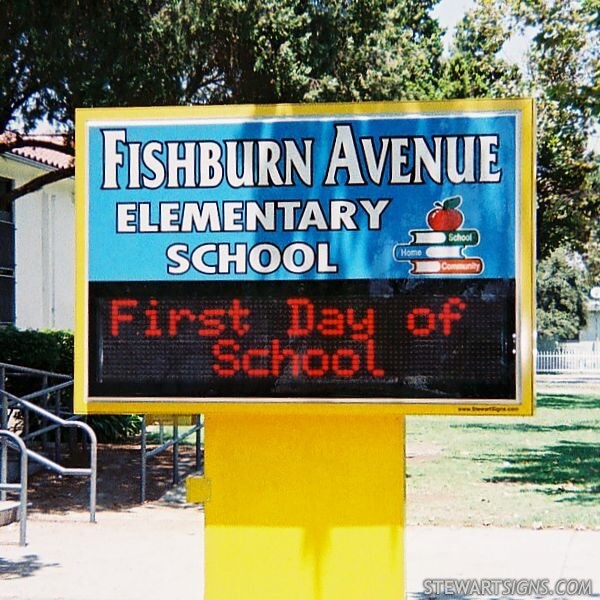 School Sign for Fishburn Avenue Elementary School