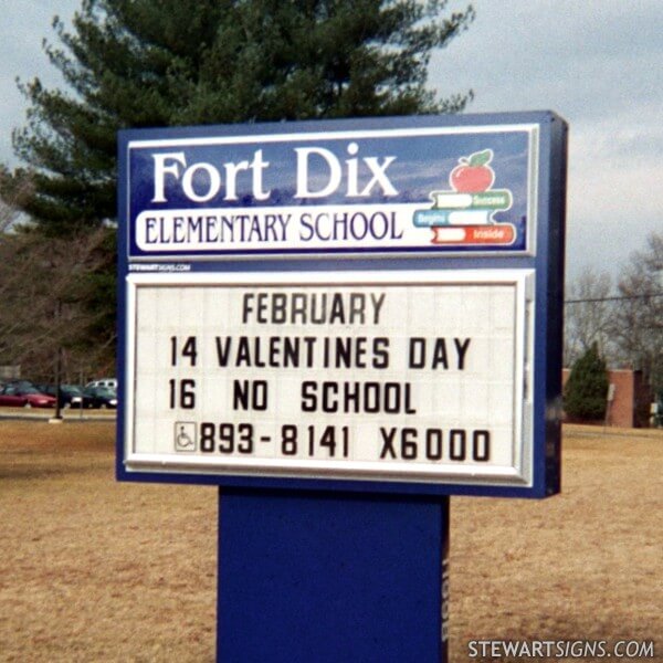 School Sign for Fort Dix Elementary School