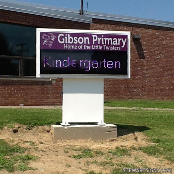 School Sign for Gibson Primary School - Norwich, NY