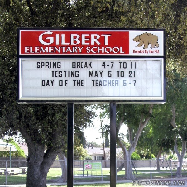 School Sign for Gilbert Elementary