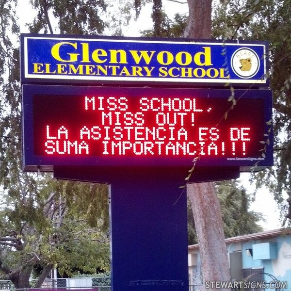 School Sign for Glenwood Elementary School