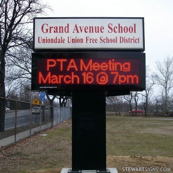 School Sign for Grand Avenue Elementary School