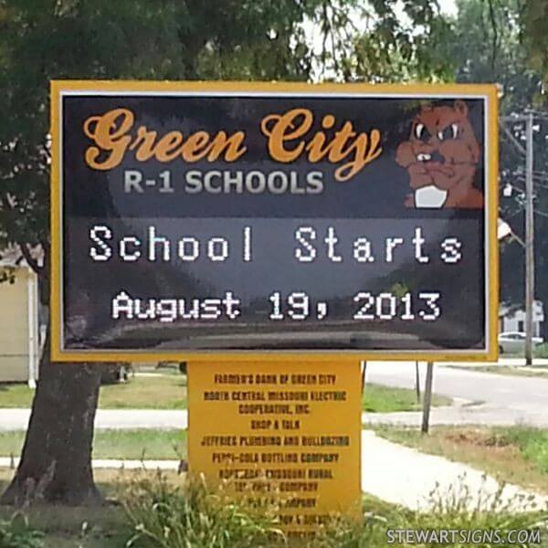 School Sign for Green City High School