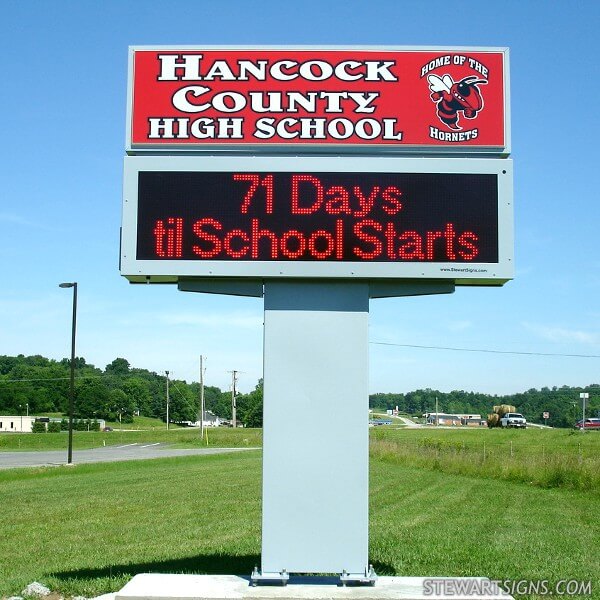 School Sign for Hancock County High School