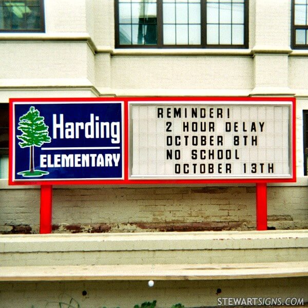 School Sign for Harding Elementary School