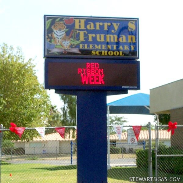 School Sign for Harry Truman Elementary School