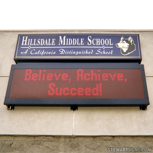 School Sign for Hillsdale Middle School