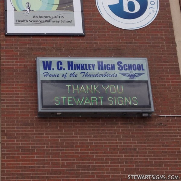 School Sign for Hinkley High School