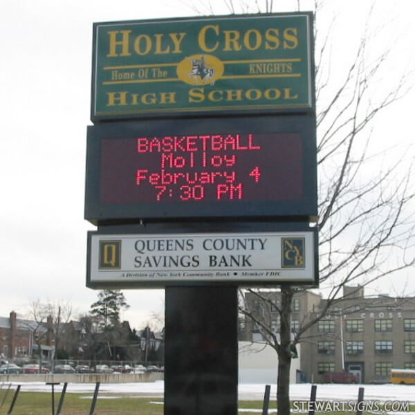 School Sign for Holy Cross Catholic High School