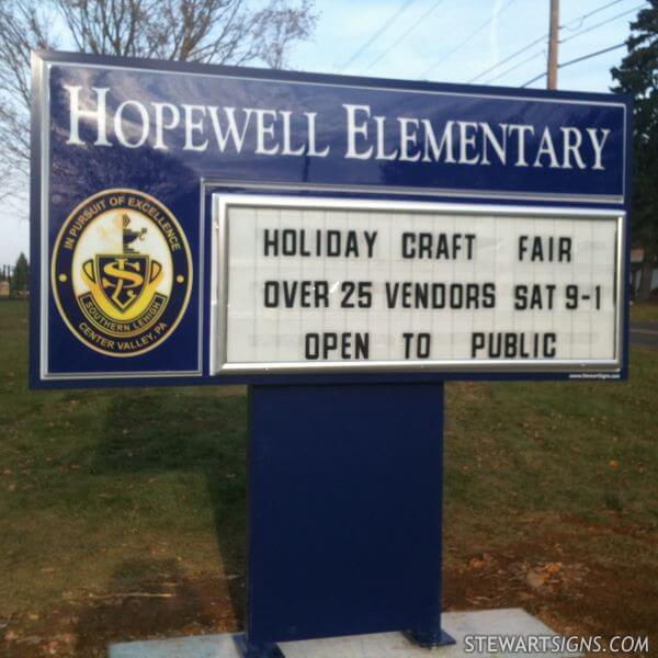 School Sign for Hopewell Elementary School