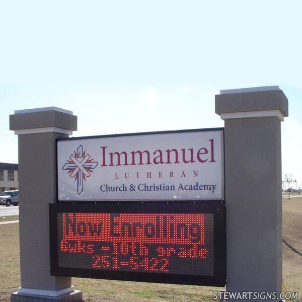 School Sign for Immanuel Christian Academy