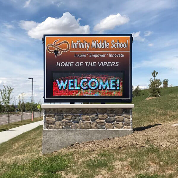 School Sign for Infinity Middle School