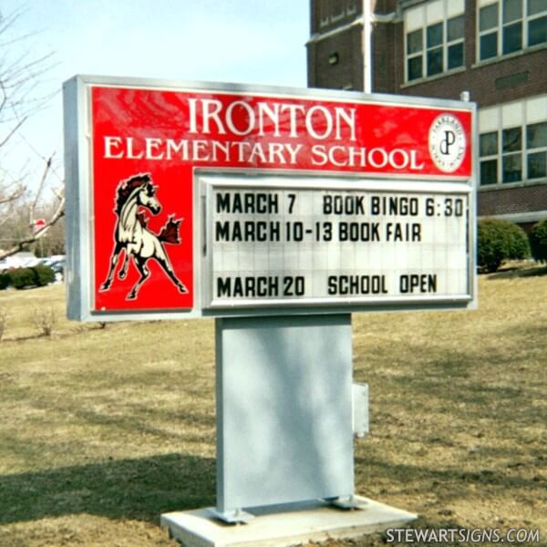 School Sign for Ironton Elementary