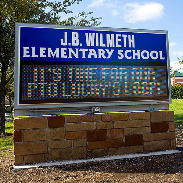 School Sign for J.b. Wilmeth Elementary School