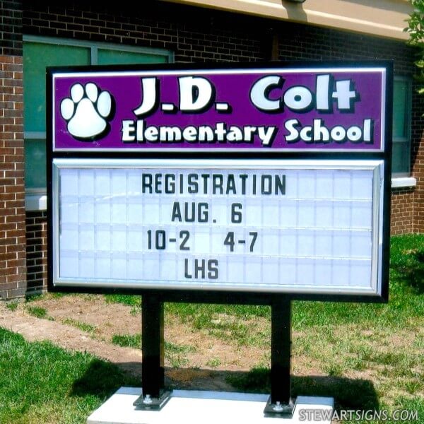 School Sign for J. D. Colt Elementary School