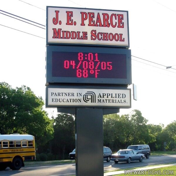 School Sign for Pearce Middle School