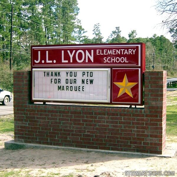 School Sign for J. L. Lyon Elementary School