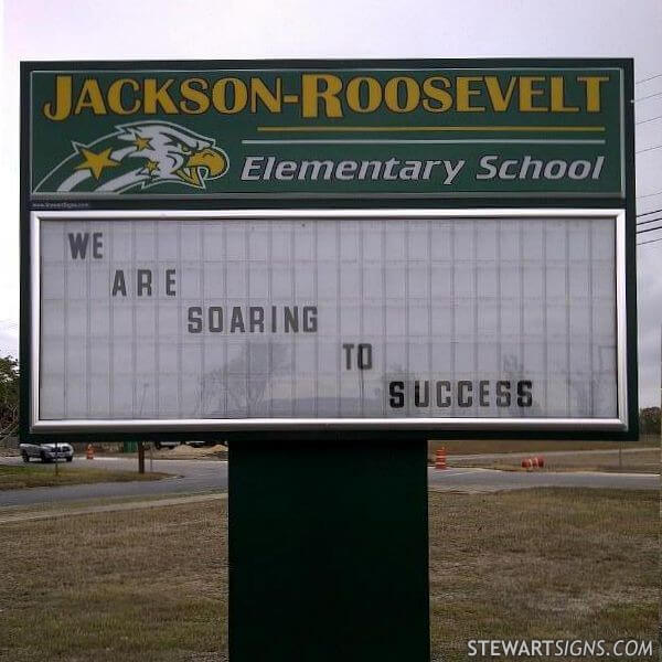 School Sign for Jackson - Roosevelt Elementary School