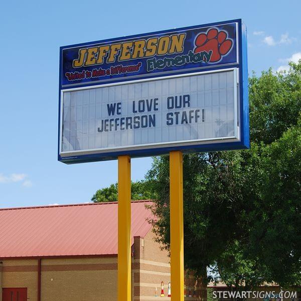 School Sign for Jefferson Elementary