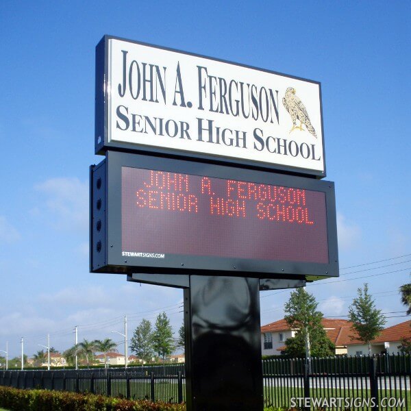 School Sign for John A Ferguson High School