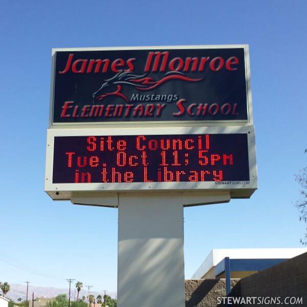 School Sign for James Monroe Elementary School