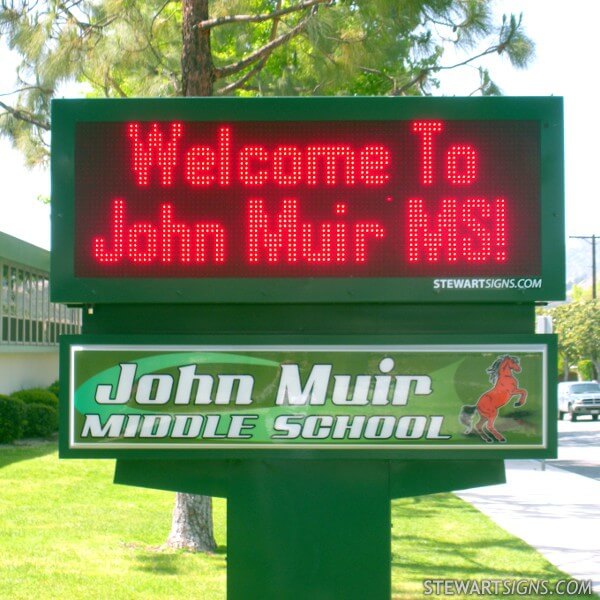 School Sign for John Muir Middle School