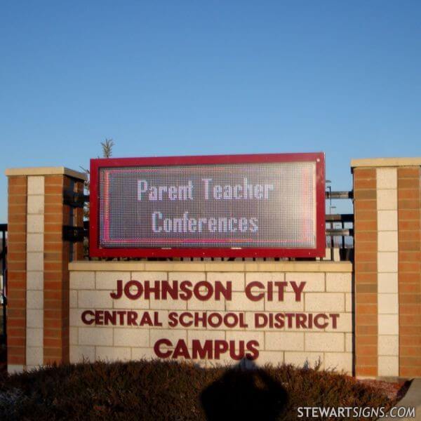 School Sign for Johnson City Elementary & Middle School