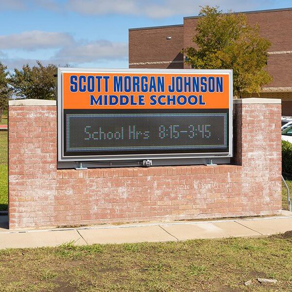 School Sign for Scott Johnson Middle School - Mckinney, TX