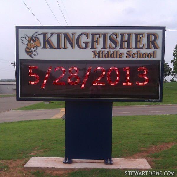 School Sign for Kingfisher Middle School - Kingfisher, OK