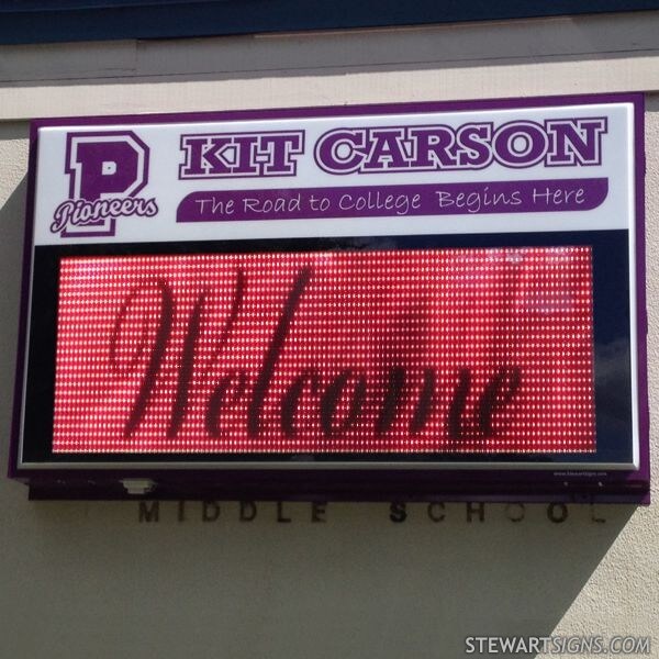 School Sign for Kit Carson Middle School