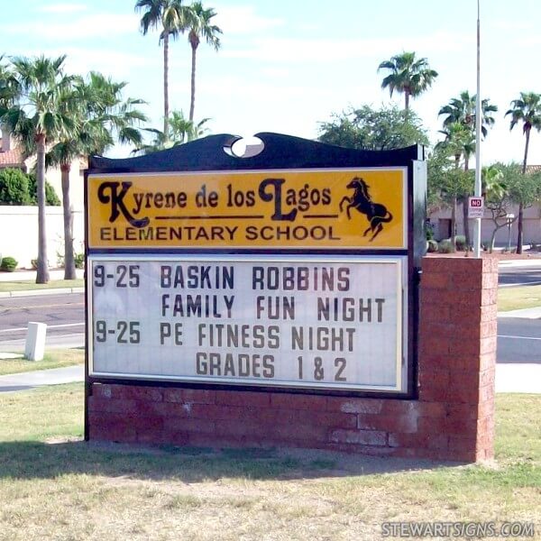 School Sign for Kyrene De Los Lagos Elementary School