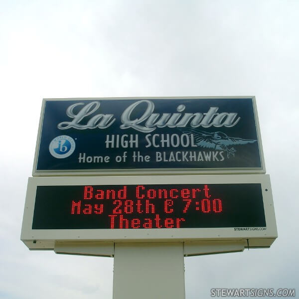 School Sign for La Quinta High School