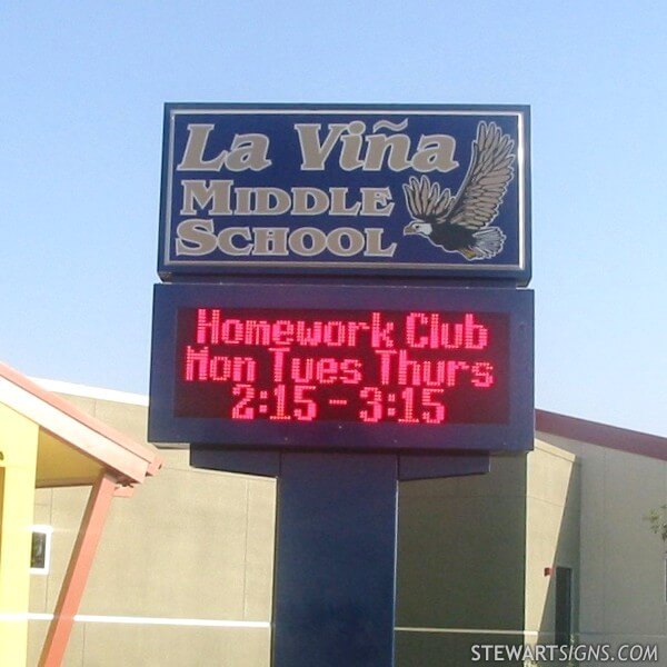 School Sign for La Vina Middle School