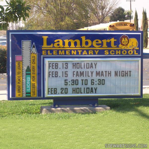 School Sign for Lambert Elementary School