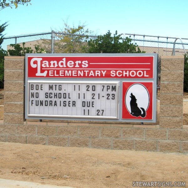 School Sign for Landers Elementary School