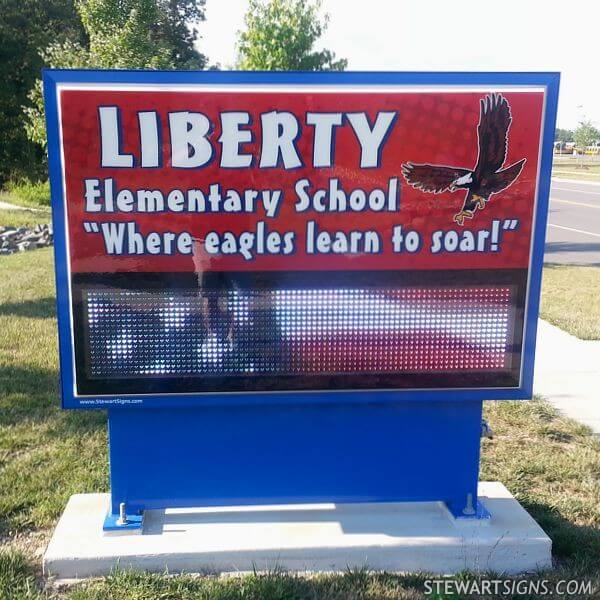 School Sign for Liberty Elementary School