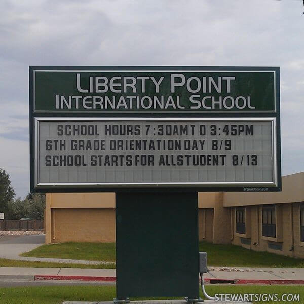 School Sign for Liberty Point International School