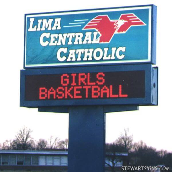 School Sign for Lima Central Catholic High School