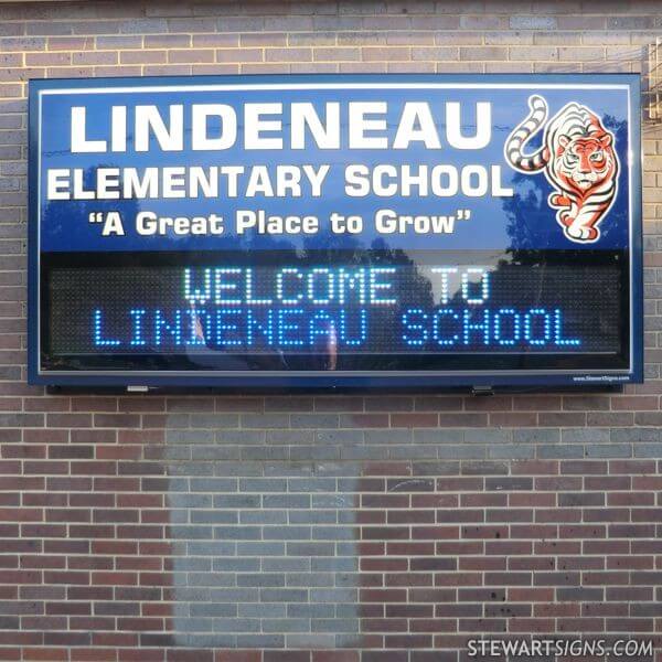 School Sign for Lindeneau Elementary School