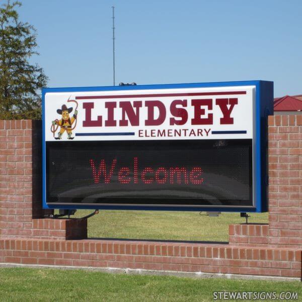 School Sign for Lois Lindsey Elementary School