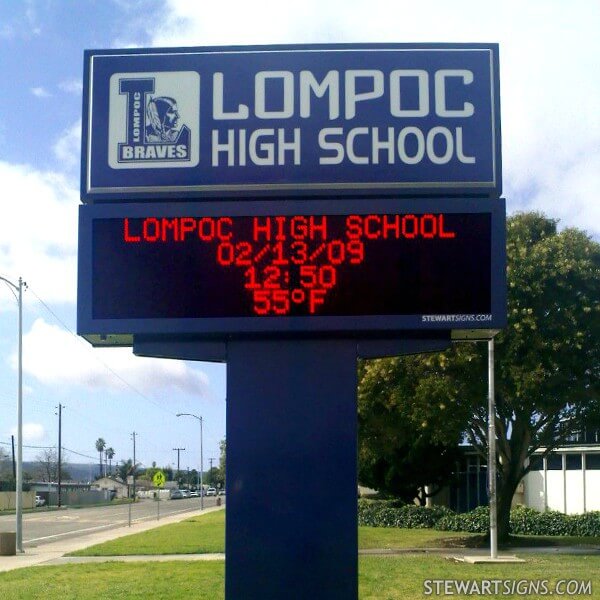 School Sign for Lompoc High School - Lompoc, CA