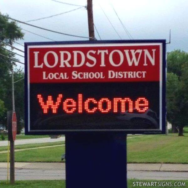 School Sign for Lordstown School