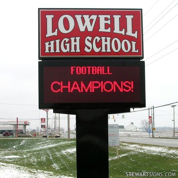 School Sign for Lowell High School