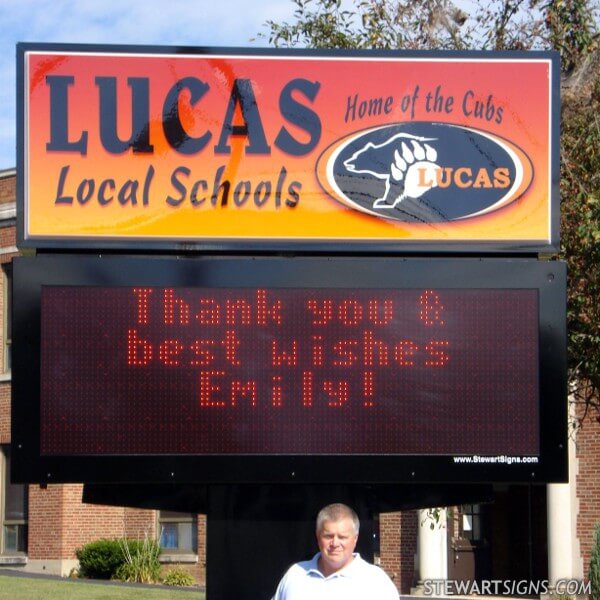 School Sign for Lucas High School