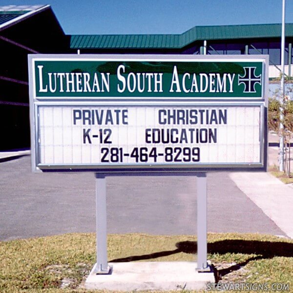 School Sign for Lutheran South Academy