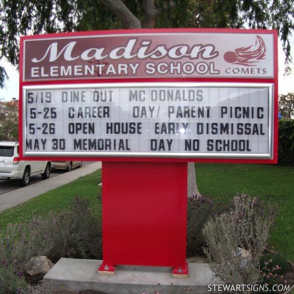 School Sign for Madison Elementary School