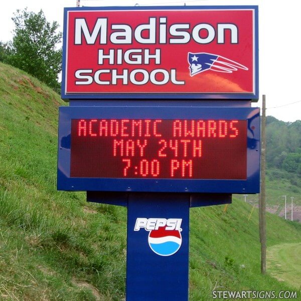 School Sign for Madison High School - Marshall, NC