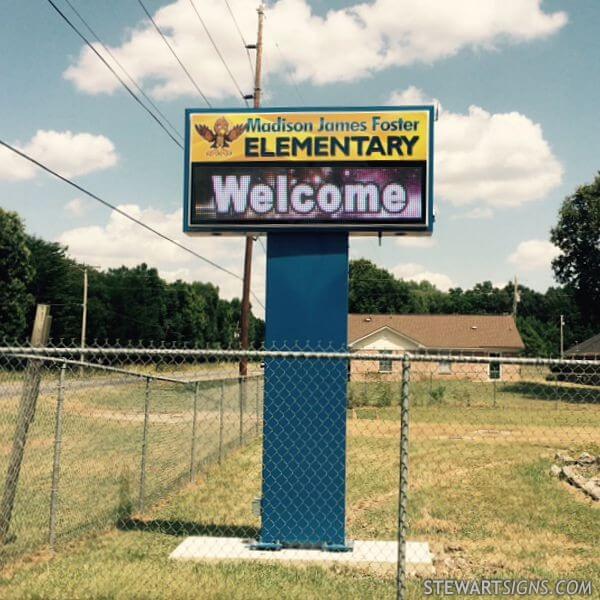 School Sign for Madison James Foster Elementary School