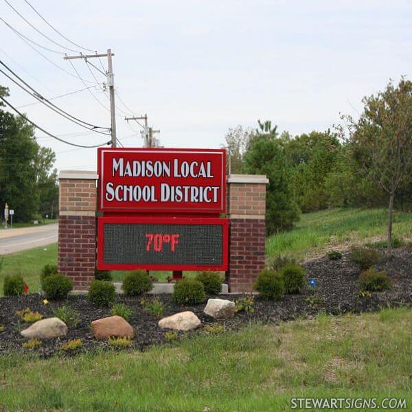 School Sign for Madison Local School District